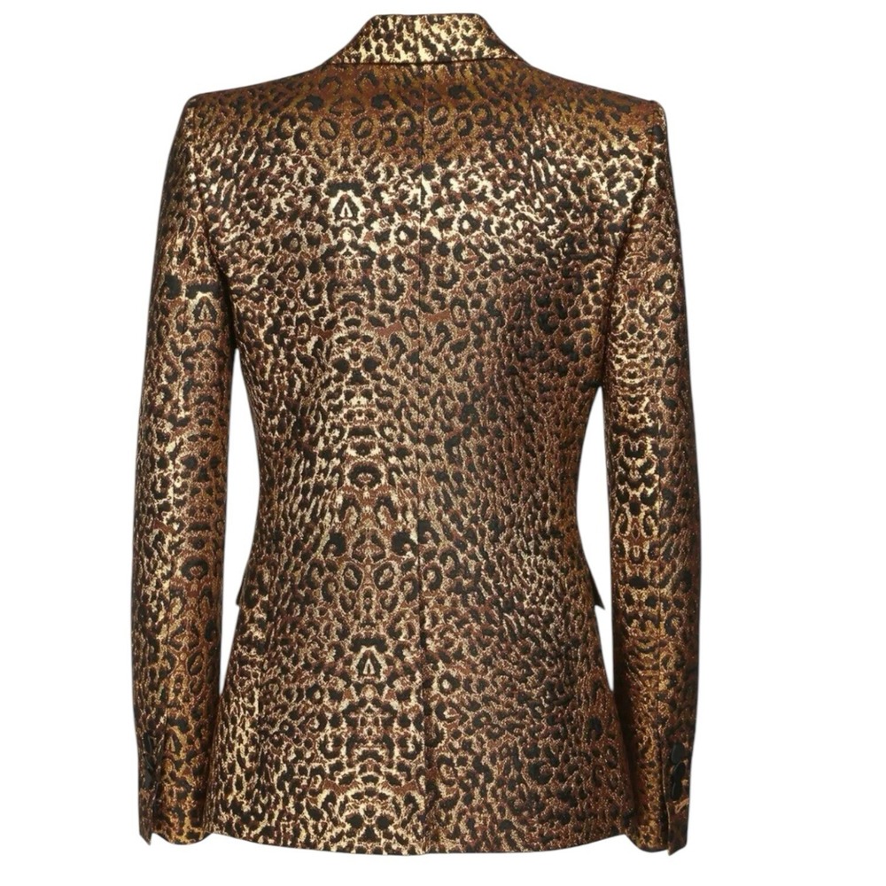Dsquared2 Runway Tuxedo Blazer Leopard Brocade Metallic US 2, XS - Picture 2 of 16